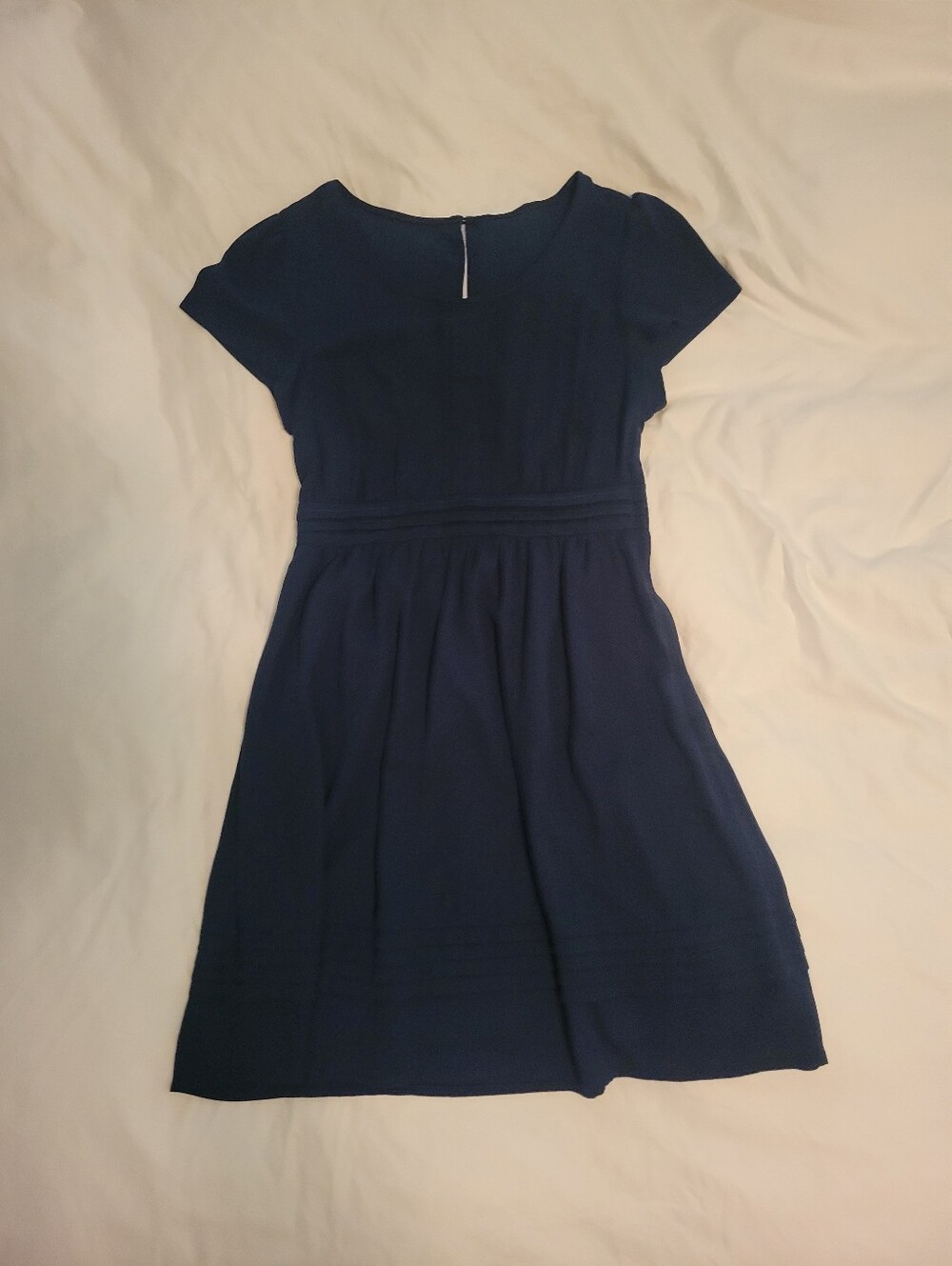Modcloth Navy Scoop Neck Blue Dress